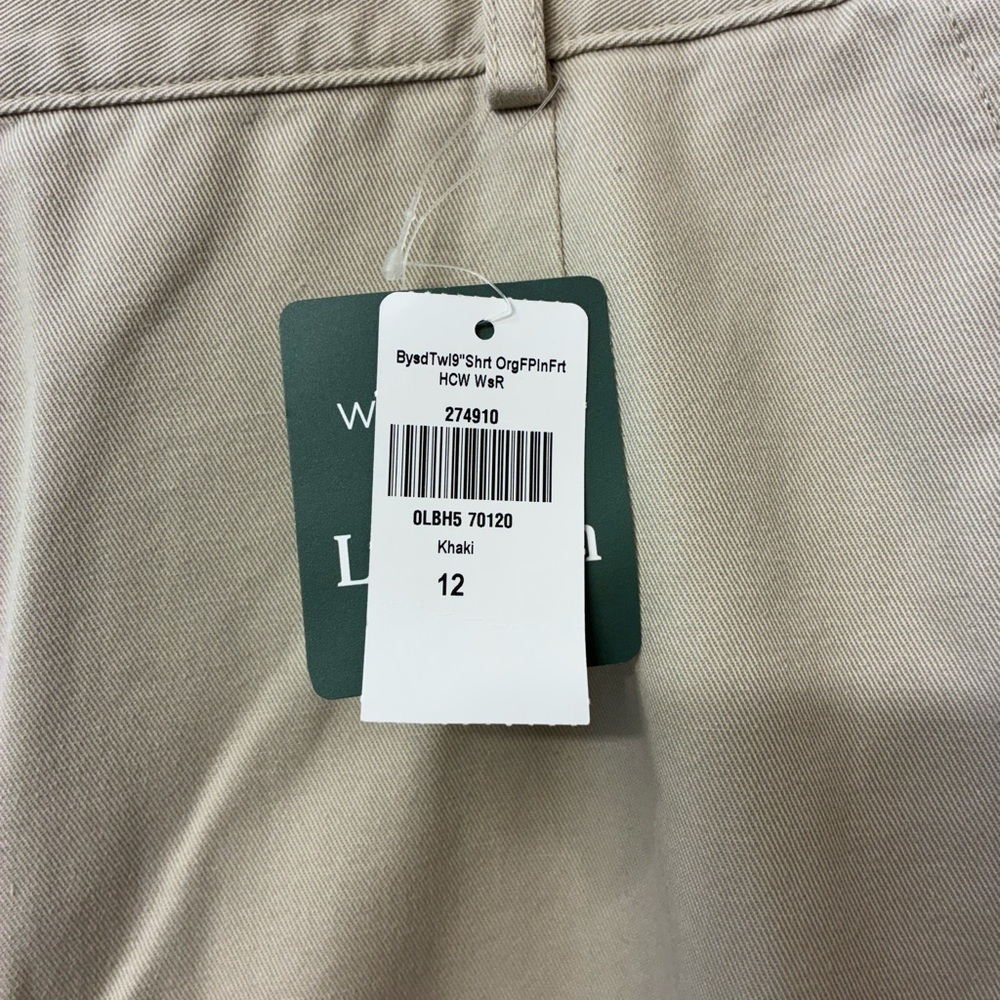 NWT L.L. Bean beige khaki denim high waisted Cotton casual shorts ladies size 12 - Picture 4 of 6